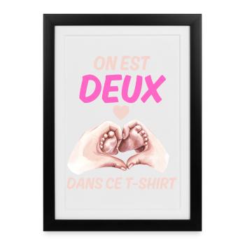 Annonce Bébé Message Amour Grossesse - Affiche encadrée (27 × 37 cm) - noir - Devant