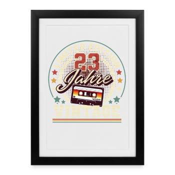 Cassette vintage du 23e anniversaire - Affiche encadrée (27 × 37 cm) - noir - Devant