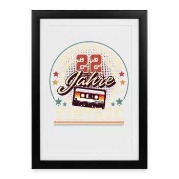 Cassette vintage du 22e anniversaire - Affiche encadrée (27 × 37 cm) - noir - Devant