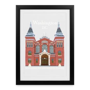Washington DC., Hand Drawing Museum - Framed poster (27 × 37 cm) - black - Front