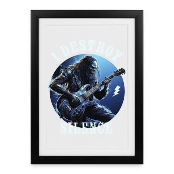 I destroy silence - Framed poster (27 × 37 cm) - black - Front