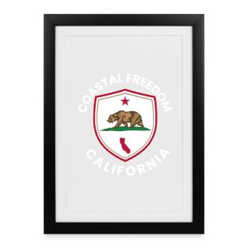 Californie Littorale Liberté - Affiche encadrée (27 × 37 cm) - noir - Devant