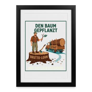 Planted the tree, only got the leaves - Framed poster (27 × 37 cm) - black - Front