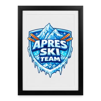 Blason après-ski - Affiche encadrée (27 × 37 cm) - noir - Devant