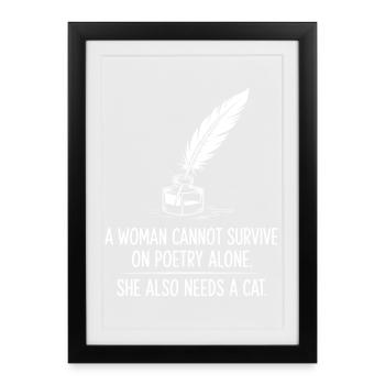 Poésie et chats - Affiche encadrée (27 × 37 cm) - noir - Devant