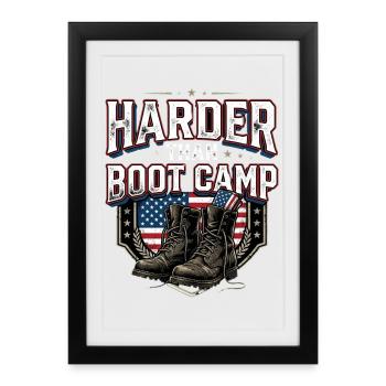Mama de l’armée plus dur que le camp d’entraînement - Affiche encadrée (27 × 37 cm) - noir - Devant
