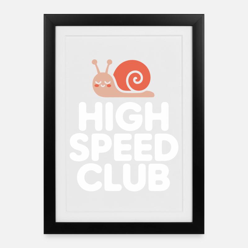 High Speed Schnecke - Gerahmtes Poster (27 × 37 cm) - Schwarz
