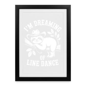 Sloth dreams of line dancing - Framed poster (27 × 37 cm) - black - Front
