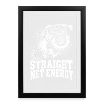 Cat,staright net energy,basketball,tabby cat ,funn - Framed poster (27 × 37 cm) - black - Front
