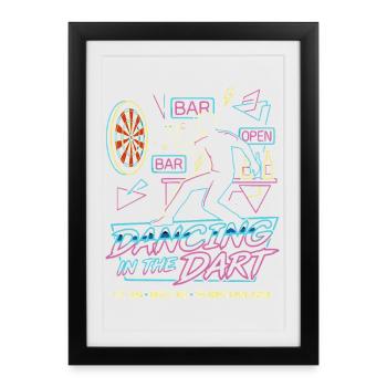 Darts Fun Shirt, Dancing in the Dart Shirt Hoodie, - Framed poster (27 × 37 cm) - black - Front
