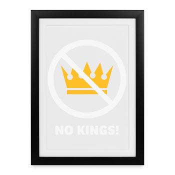 No Kings! (Protest Design / NEG 2C) - Framed poster (27 × 37 cm) - black - Front