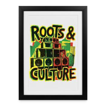 Roots Reggae Dub - Affiche encadrée (27 × 37 cm) - noir - Devant