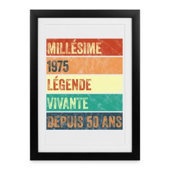 Millésime 1975 Légende - Affiche encadrée (27 × 37 cm) - noir - Devant