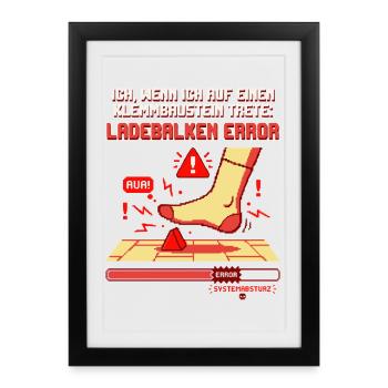 Klemmbaustein Schmerz Systemabsturz Pixel Design - Gerahmtes Poster (27 × 37 cm) - Schwarz - Vorne