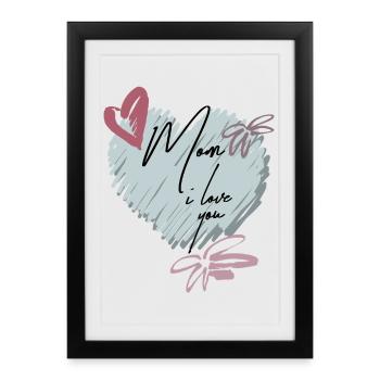 Amour maternel - Affiche encadrée (27 × 37 cm) - noir - Devant
