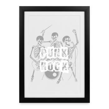 Punk Rock Skeleton Band - Framed poster (27 × 37 cm) - black - Front