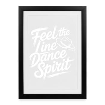 Line Dance Spirit Brush Script - Gerahmtes Poster (27 × 37 cm) - Schwarz - Vorne