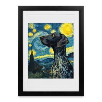 Allemand à poil court - Affiche encadrée (27 × 37 cm) - noir - Devant