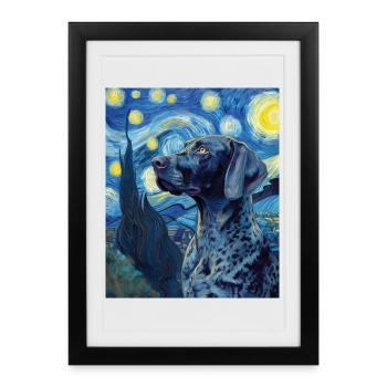 Allemand à poil court - Affiche encadrée (27 × 37 cm) - noir - Devant