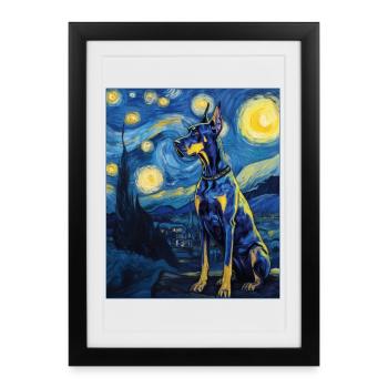 Dogue allemand - Affiche encadrée (27 × 37 cm) - noir - Devant