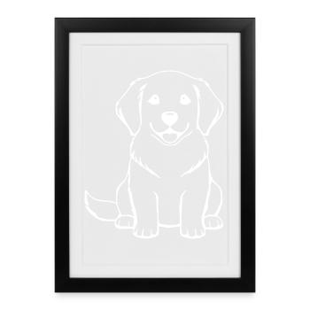 Chien Bébé Chien Bébé Chiot Cadeau Amoureux des Chiens - Affiche encadrée (27 × 37 cm) - noir - Devant