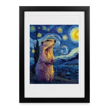 Marmotte - Affiche encadrée (27 × 37 cm) - noir - Devant