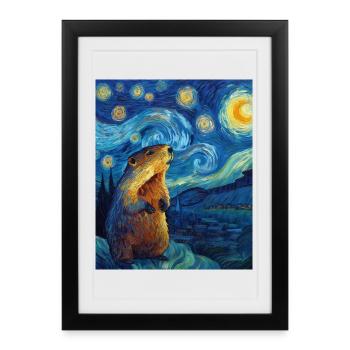 Marmotte - Affiche encadrée (27 × 37 cm) - noir - Devant