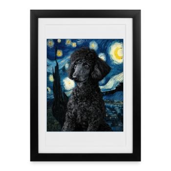 Caniche - Affiche encadrée (27 × 37 cm) - noir - Devant