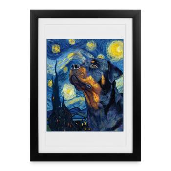 Rottweiler - Affiche encadrée (27 × 37 cm) - noir - Devant