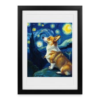 Welsh Corgi Pembroke - Framed poster (27 × 37 cm) - black - Front