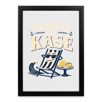 Ich kreuze zum Käse - Gerahmtes Poster (27 × 37 cm) - Schwarz - Vorne