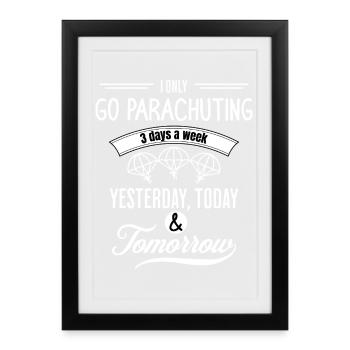 Parachuting Daily Passion - Framed poster (27 × 37 cm) - black - Front