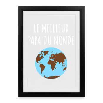 Papa du Monde - Affiche encadrée (27 × 37 cm) - noir - Devant