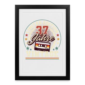 Cassette vintage du 37e anniversaire - Affiche encadrée (27 × 37 cm) - noir - Devant