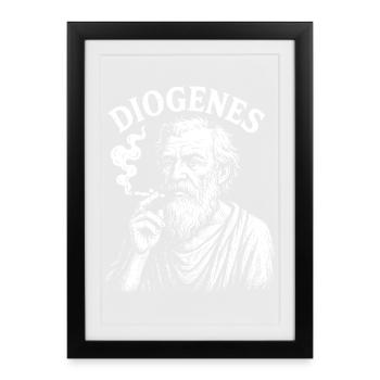 Diogenes Ancient Philosopher Smoke Portrait - Framed poster (27 × 37 cm) - black - Front