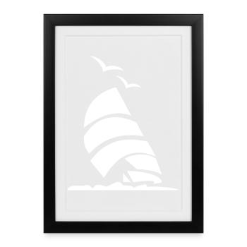 Sailboat Sailor Captain - Framed poster (27 × 37 cm) - black - Front