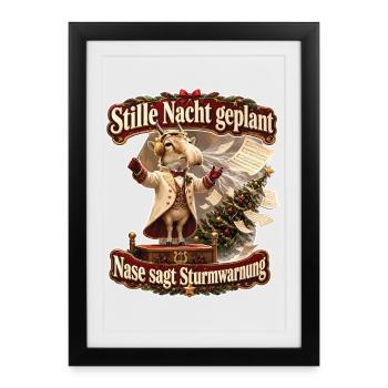 Nase sagt Sturmwarnung - Gerahmtes Poster (27 × 37 cm) - Schwarz - Vorne