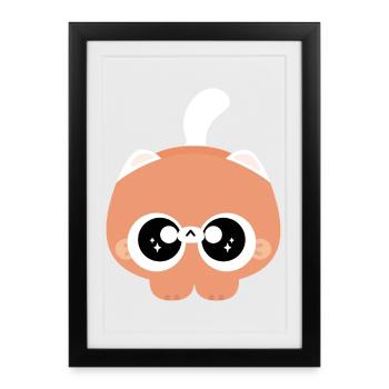Big-Eyed Baby Cat - Framed poster (27 × 37 cm) - black - Front