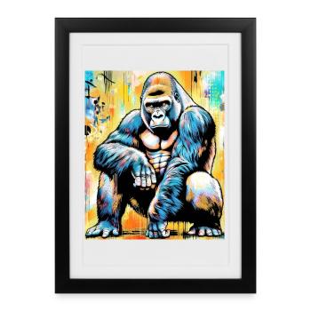 gorille - Affiche encadrée (27 × 37 cm) - noir - Devant