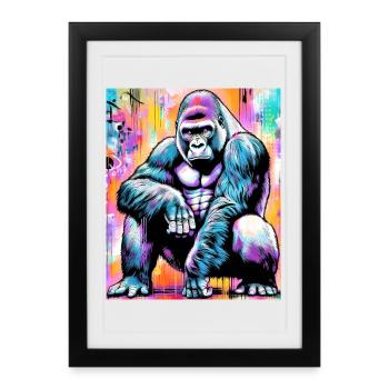 gorille - Affiche encadrée (27 × 37 cm) - noir - Devant