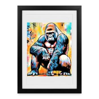 gorille - Affiche encadrée (27 × 37 cm) - noir - Devant