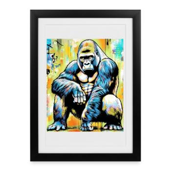 gorille - Affiche encadrée (27 × 37 cm) - noir - Devant