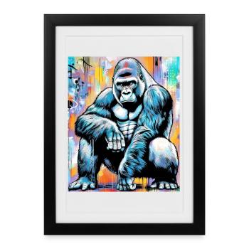 gorille - Affiche encadrée (27 × 37 cm) - noir - Devant