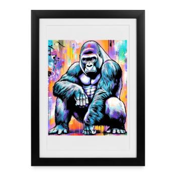 gorille - Affiche encadrée (27 × 37 cm) - noir - Devant