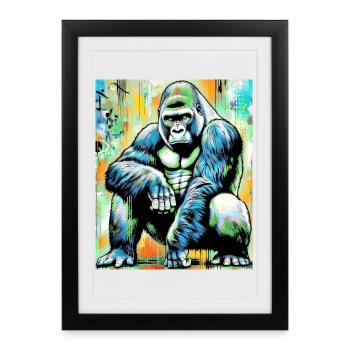 gorilla - Framed poster (27 × 37 cm) - black - Front