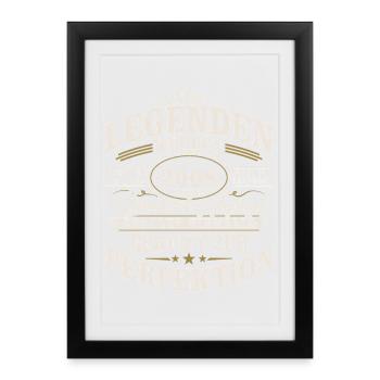 2008 Jahrgang Vintage Geburtstag Geschenk Retro - Gerahmtes Poster (27 × 37 cm) - Schwarz - Vorne