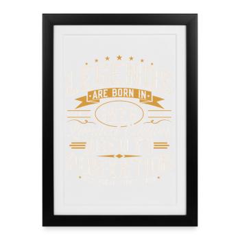 Cadeau rétro vintage d’anniversaire 1976 - Affiche encadrée (27 × 37 cm) - noir - Devant