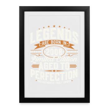 2008 Vintage Vintage Birthday Gift Retro - Framed poster (27 × 37 cm) - black - Front