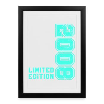Cadeau d’anniversaire vintage vintage 2008 rétro - Affiche encadrée (27 × 37 cm) - noir - Devant