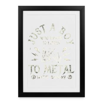 Metal Baby Boy mit Daddy Rock-Familie - Gerahmtes Poster (27 × 37 cm) - Schwarz - Vorne